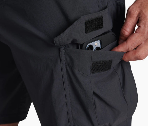 Expandable cargo pockets Hidden pocket within left cargo