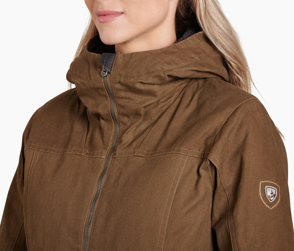 Durable cotton canvas with hint of stretch Cozy, high-pile fleece lining