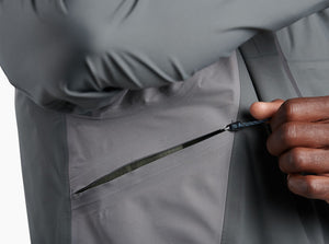 Underarm vent, one hand adjustment YKK Aqua-guard weatherproof zippers