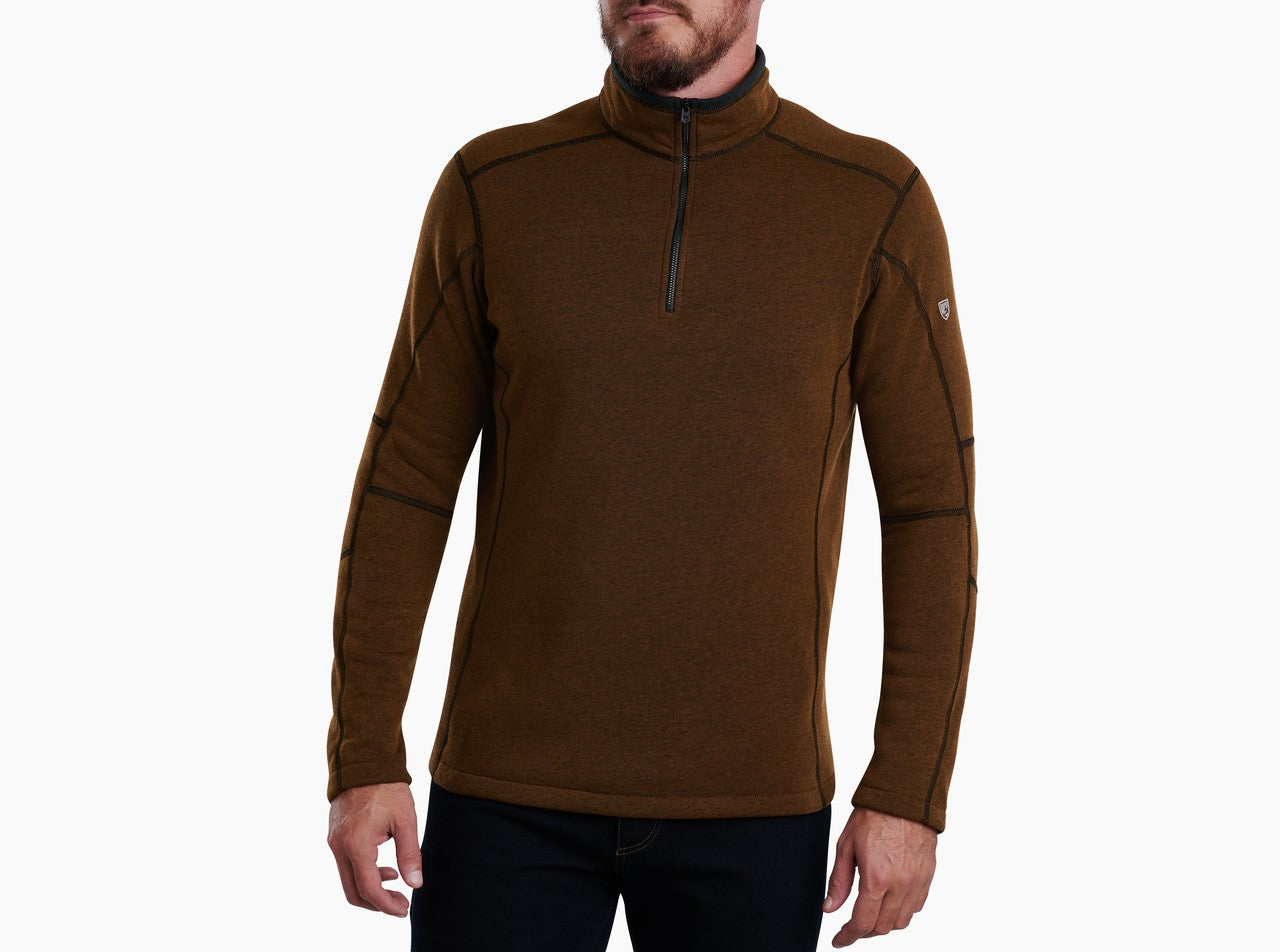 Kuhl Sweater Mens Large Black Gray Quarter Zip Pullover Wool