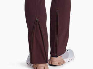 Bottom hem gusset zips open to fit over winter boots