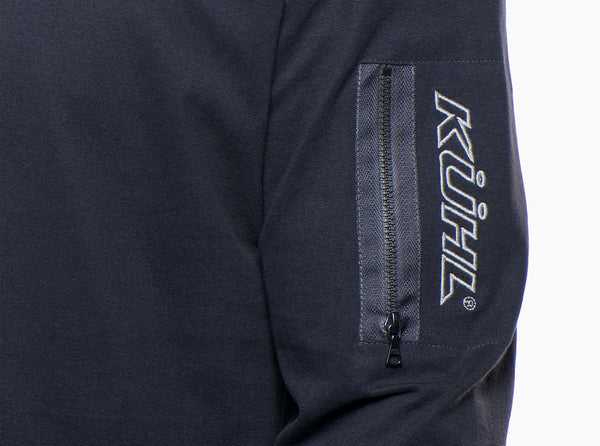 Upper left sleeve zip stash pocket