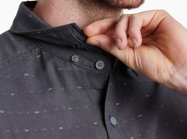 Hidden button down collar | Textured weave