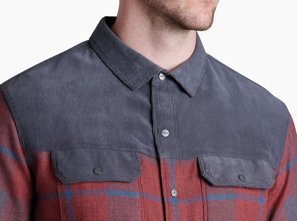 Ultra-soft flannel with corduroy blocking