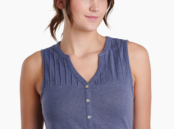 Lightweight summer comfort Flattering Henley neckline